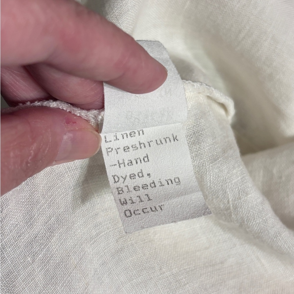 CP SHADES Ivory Linen Button Front Shirt VINTAGE - Picture 8 of 10